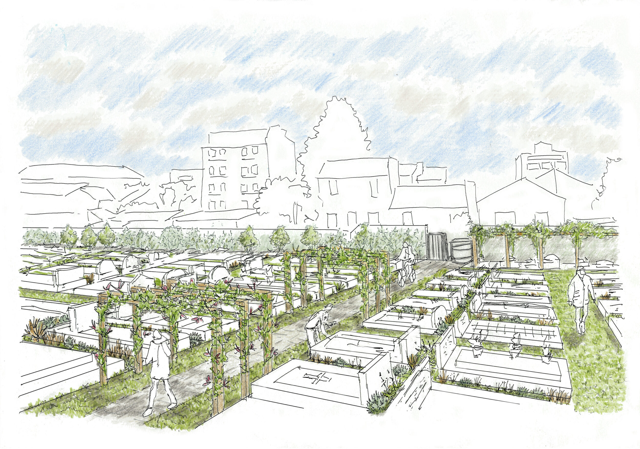 Rénovation et renaturation du cimetière d&rsquo;Aubervilliers - Topager